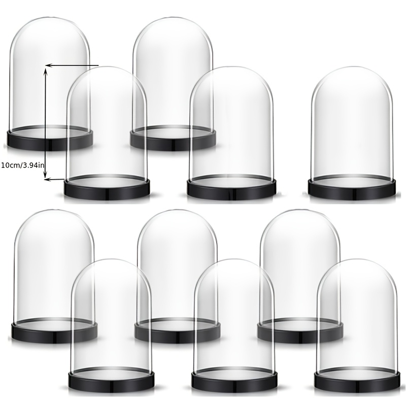 Plastic Dome Clear - 透明プラスチック製クリスマスオーナメントボールジャー、永遠の花飾りボックス、ベース付き透明プラスチックドーム装飾ボックス