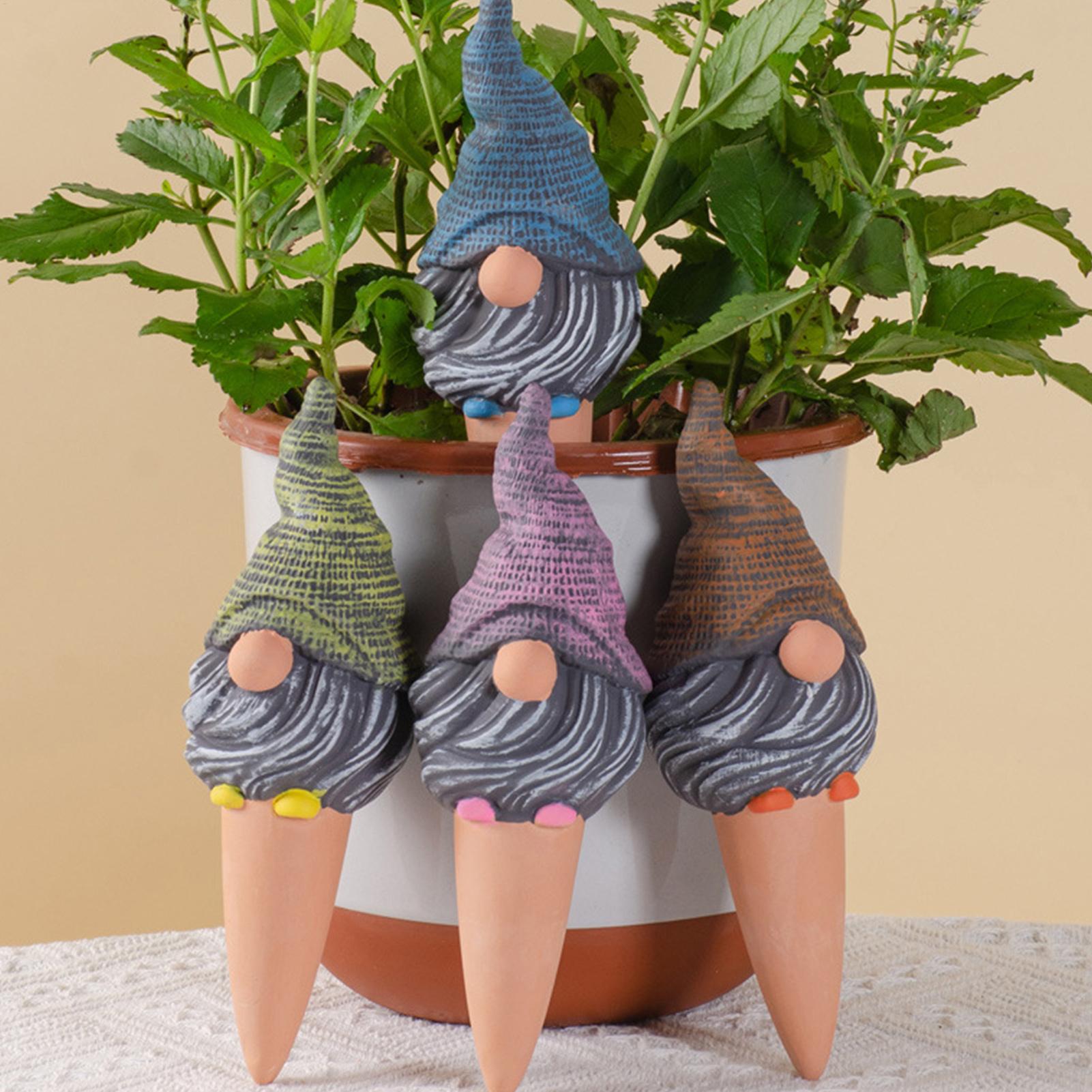 Self Watering Insert - 自動植木鉢給水システムかわいいノーム型灌漑スパイク効率的な自動給水プランター挿入式植物給水器