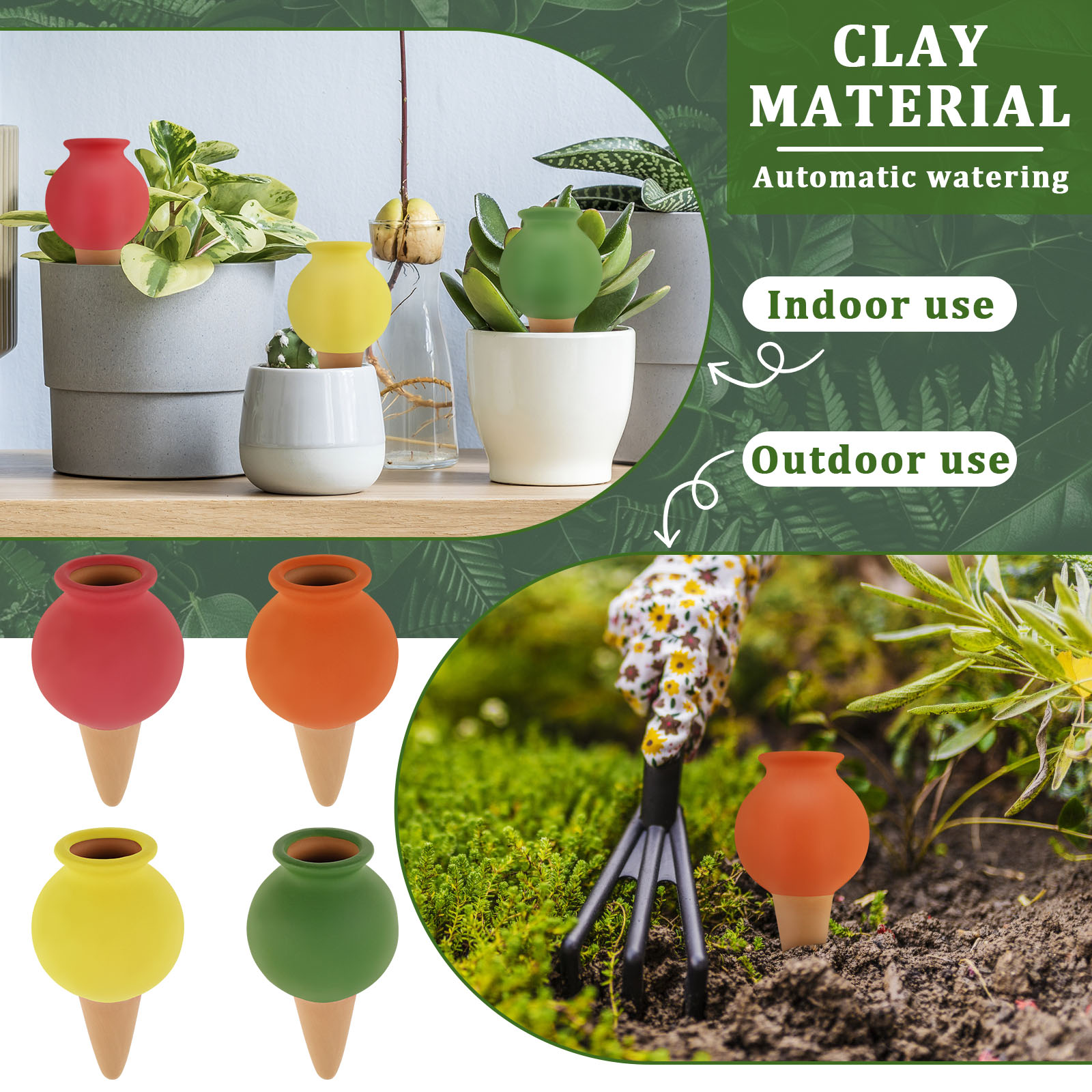 8 個テラコッタ自動散水スパイク粘土植物散水プランターインサ - Self Watering Insert のレビューと価格