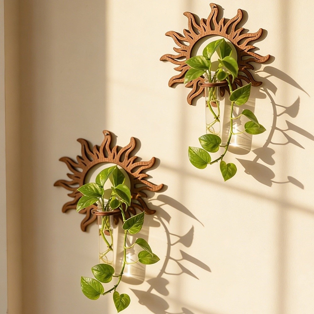 ギフト用木製壁掛け繁殖ステーション ボヘミアンスタイル 中空 - Propagation Station Vase のレビューと価格